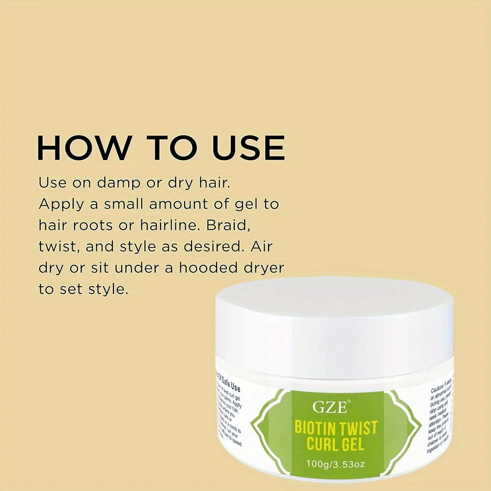 Gel coiffant hydratant à la biotine pour des cheveux plus forts et plus sains - Définit les boucles