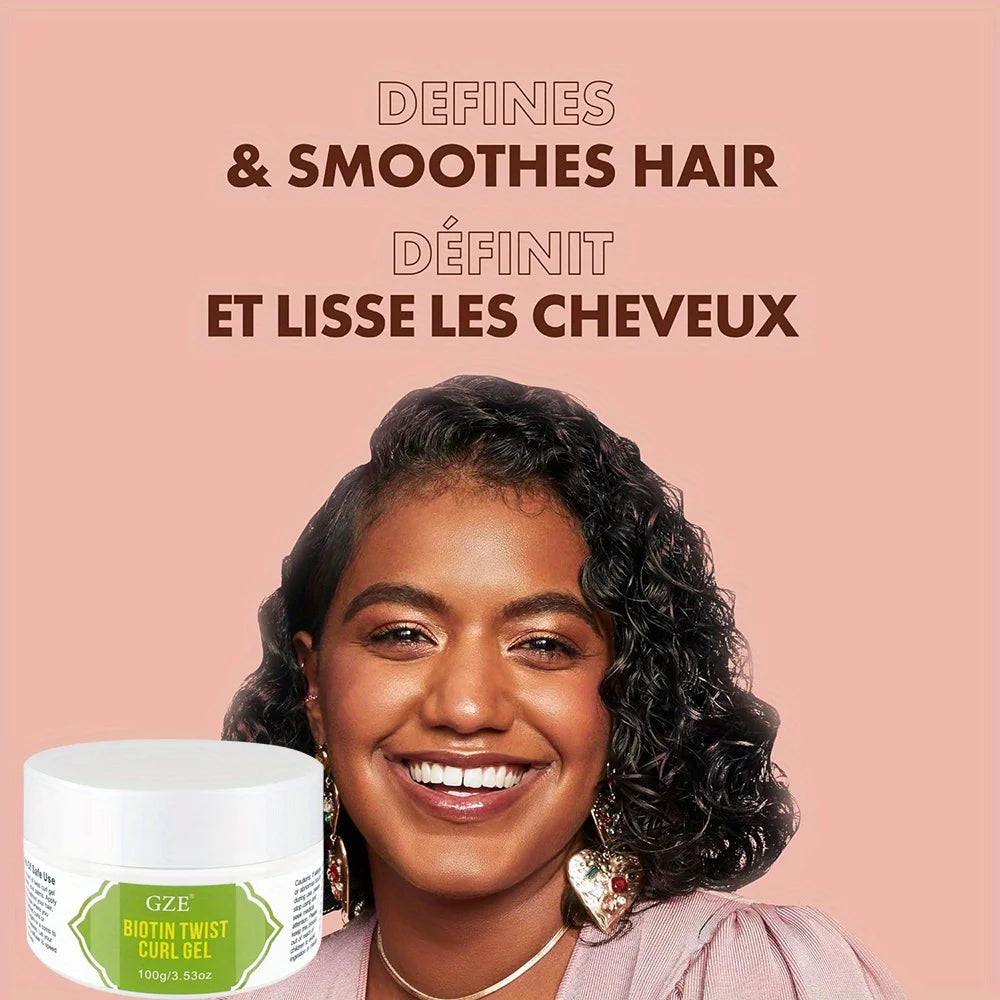 Gel coiffant hydratant à la biotine pour des cheveux plus forts et plus sains - Définit les boucles